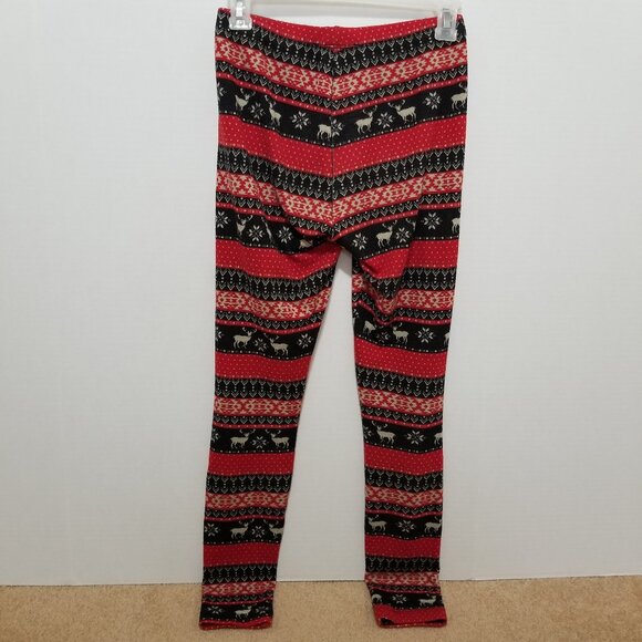 Pink Republic leggings Small Christmas XMas reindeer fair isle snowflake holiday - Picture 2 of 13